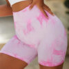 Sa1bb925038fc4549bb974f1cb20ebeb1W.jpg Multicolour Tie Dye Women’s Quick Drying Yoga Shorts Tight Fitting Sports Shorts for Women Peach Hip Compression Shorts Fitness