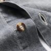 Men's Summer Grey Denim Short Sleeve Shirt with Distressed and Ripped Details, Urban Street Fashion Casual Style
