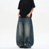 Sa3e12aac8e5b45b9b3bd2e36da8ce581J.jpg 2025 Spring New Men's Jeans Oversized Wide Leg Pants Loose Vintage Patchwork Lightning Cracked Denim Trousers Streetwear Male