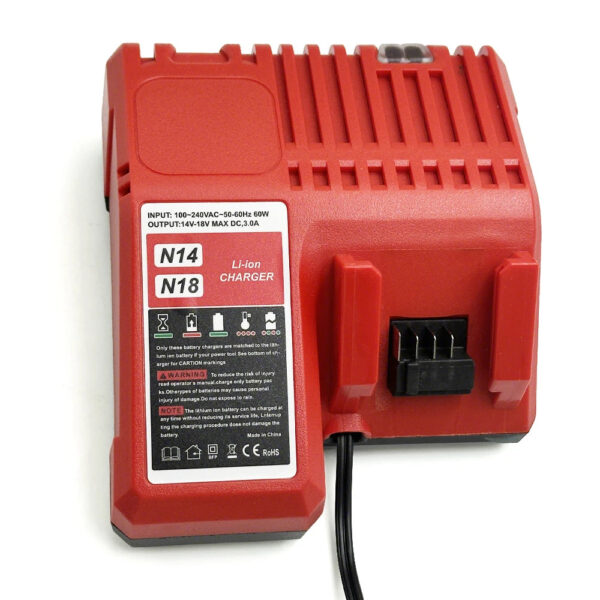 NEW Replacement Li-ion Battery Charger Multi Voltage Charger for Milwaukee 14.4V-18V 48-11-1850 48-11-1840 48-11-1815 48-11-1828