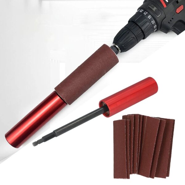 Sa467adae0ee4431ca9e0fcfeef2140dbK.jpg Spindle Sander Adapter 3/8in Mandrel Aluminum Alloy Drill Sanding Drum Mandrel Adapter Kit for Wood Metal