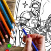 Sa4b373cd582c46079b2fd999101da3b0z.jpg 28 Pages Original Princesses and Knights Coloring Book for Adult | Colouring Book, Drawing Supplies for Christmas, Thanksgiving