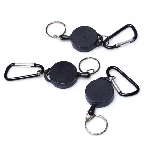 Sa4f270f3d3b84a619322600ddd96502ao.jpg Black Retractable Pull Key Ring Chain Reel ID Lanyard Name Tag Card Badge Holder Reel Extendable Belt Key Ring Clip