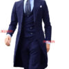Royal Blue Long Tail Coat 3 Piece Gentleman Man Suit Smoking Da Sposo Moda Maschile Per Giacca Da Ballo Da Sposa Gilet Con