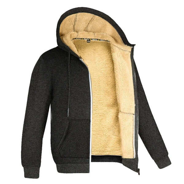 Sa590460960514c5faa81941c79ae3630i.jpg Winter Lambswool Coats Thicken Warm Jackets Long Sleeve Zipper Hoodies Casual Sports Fleece Black Coat Hooded Men Women Jacket