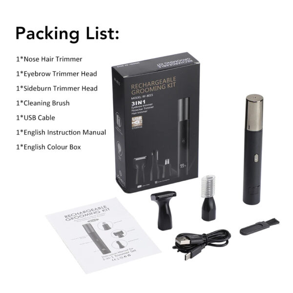 Sa5cc3d4929bc4d13b245dc7a2e73a5b0s.jpg 3 in 1 Electric Nose Ear Hair Trimmer for Men LED Display Eyebrow Beard Hair Clipper Shaver USB Rechargeable Easy Cleansing