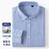 Sa6f2980a52e14ec389eee4560c197fd1A.jpg New 100% Pure Cotton Oxford Men's Plaid Shirts Male Business Casual High Quality Long sleeve Shirt for Men Pocket Shirt S-5XL
