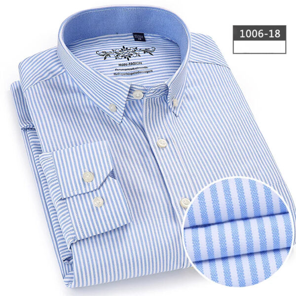 Sa70135d98c8e40999352db6a64e03db4O.jpg New in shirt Cotton long-sleeve shirts for men slim fit formal plain tops single pocket solid color office tops fashion clothes