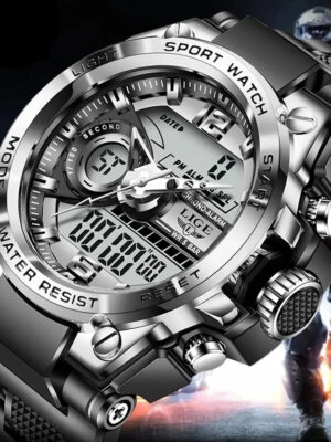 LIGE Men Military Watch Digital 50m Waterproof Wristwatch LED Quartz Clock Sport Watch Male Big Watches Men Relogios Masculino