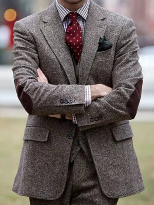 Sa812e6876d8645b09fc8b3276a474eab6.jpg Vintage Winter Tweed Suits Brown Tweed Men Suits With Patch Design Costume Homme Smart Business Formal Wedding Suits 1 Pieces