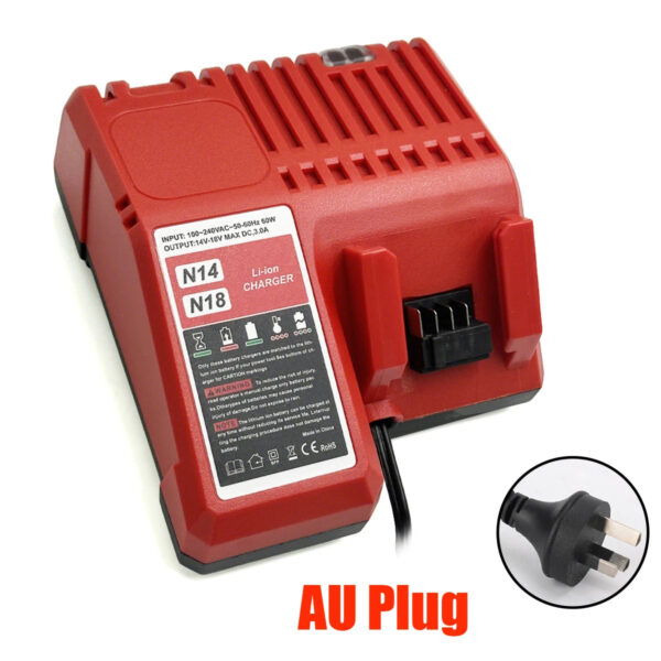 NEW Replacement Li-ion Battery Charger Multi Voltage Charger for Milwaukee 14.4V-18V 48-11-1850 48-11-1840 48-11-1815 48-11-1828
