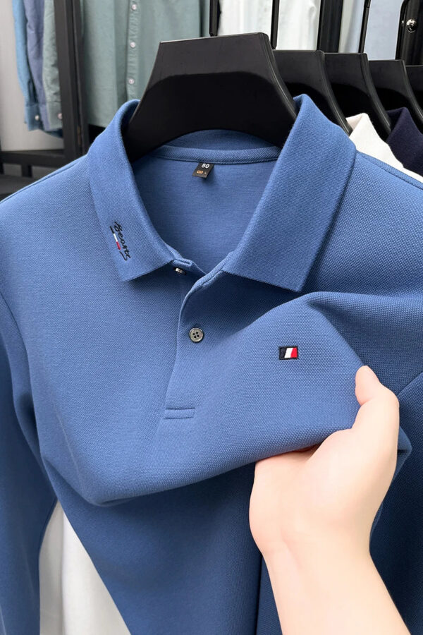 High end embroidery craft polo shirt long sleeved brand autumn Men's Wear comfortable breathable cotton casual business T-shirt