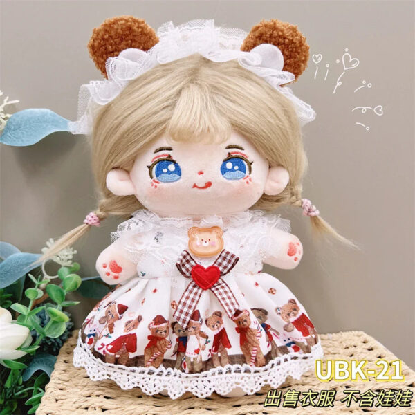Sa898e25f18d14f608ab4a0238e00c8f2m.jpg 20cm Cotton Doll Clothes Cute Dress Lolita Vintage Doll Clothes for Plush Doll Idol Dolls For Cotton Stuffed Dolls Accessories