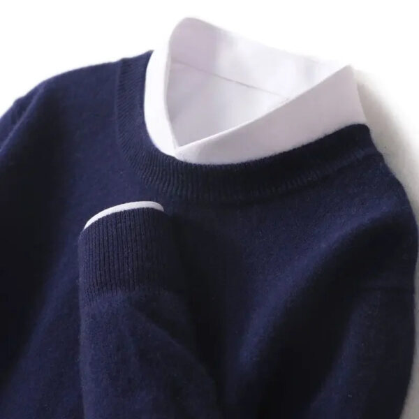 Sa8f53a35205a4dabb7dd0cc12fc6d560c.jpg Autumn Winter Men Cashmere Sweater O-neck Soft Warm Pullovers Male Loose Knitted Shirt Korean men's winter blouse