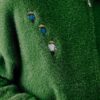 Men Casual Versatile Rugby Knit Sweater for Autumn and Winter Niche Design Green Exploration Pattern Embroidery Loose Pullover