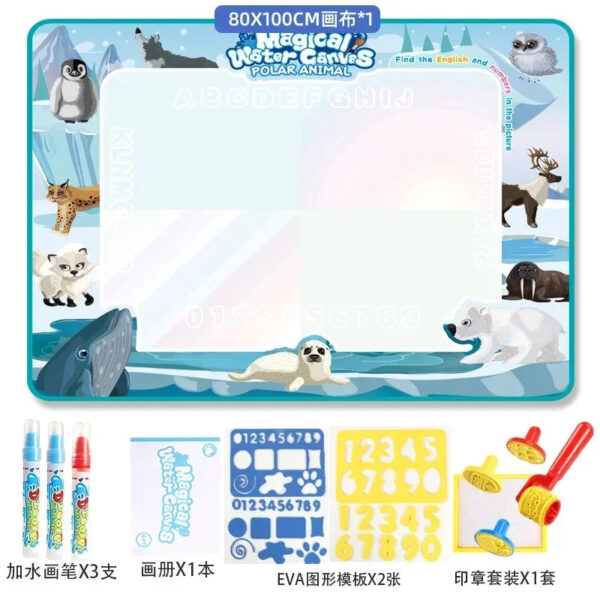 Sa9288720d0724c3fb9502f404b33e516f.jpg 100x80CM Magic Water Drawing Mat Coloring Doodle With Reusable Magic Pen Montessori Painting Board Montessori Educational Toys