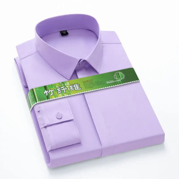 Saa1facf09fc1482bbc85ebace98a537cO.jpg Hidden Placket Shirt Bamboo Fiber Micro Elasticity Casual Shirts Men Long Sleeve Slim Fit Easy Care Business Anti-wrinkle 6XL