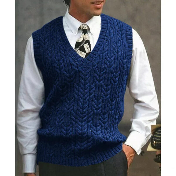 Saa33063e034943cca7424566919c7261a.jpg 2026 Men's Autumn Winter Warm Casual Knitted Sweater Vest Sleeveless V Neck Fleece Western Sweaters for Men Sueter Para Hombre