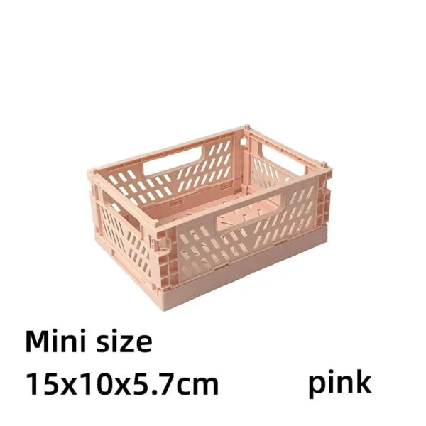 Simple Table Top Folding Storage Basket Decorative Plastic Storage Box Stationery Cosmetics Toy Stackable Storage Box