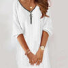 Saa8c29cdd0cf4d15b380f7924a34b5644.jpg Sexy Zipper Mini Dress Women Winter Autumn V Neck Long Sleeve Dresses Solid Color Casual Basic Robe