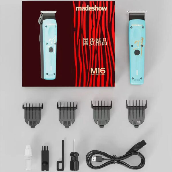 Saaa3304ebd1a4c7eac15b65d010cf86fU.jpg Madeshow M16 HAIR TRIMMER for men,Professional barber clipper for salons, 0mm FADE blade,Continuous use for 3 hours