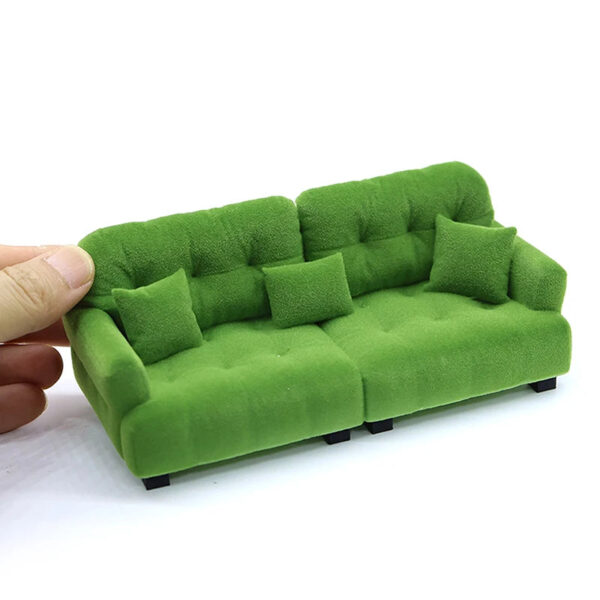 Saafef1ec45064e60a3926f2e2b361426g.jpg Dollhouse Simulation Flocking Sofa Model Dollhouse Mini Living Room Furniture Decoration Accessories Pretend Play Toys