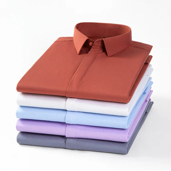 Sab965e4a75bd40a8b7940543f039bd80p.jpg Hidden Placket Shirt Bamboo Fiber Micro Elasticity Casual Shirts Men Long Sleeve Slim Fit Easy Care Business Anti-wrinkle 6XL