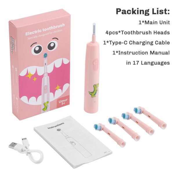 Sabf996cd07b84960ab63fb9f49bf254ei.jpg Rotating Electric Toothbrush Children Teeth Cleaning with Replacement Head Ultrasonic Waterproof Rechargeable Sonic Toothbrush