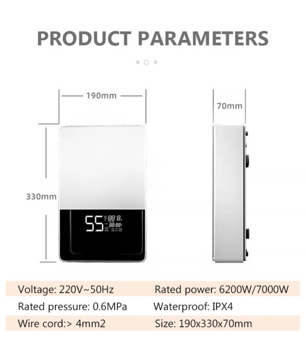 Sac468331fae04b0f9c0f742d555ab118e.jpg DMWD Electric Thermostatic water heater 7000W Remote Control Instant heating waterproof tankless water heater for shower bath