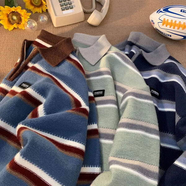 Sad07d5554cf74c07ba72be7887b8b55bI.jpg Japan Men's Y2K Knitted Warm Polo Knit Striped Turtleneck Sweater Shirts Winter Streetwear Knitwear Korean Clothes Jumper Men