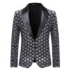 Saebc35ace46f47f9b71788cd7699d609r.jpg Fashion Men Luxurious Sequin Plaid Suit Jacket Gold / Silver Singer Host Stage Party Loose Dress Blazer Coats
