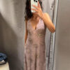 Saee26d24005042f89093778c8c35f6c8k.jpg Floral Print V-Neck Sling Dress for Women Ruffle Detail Backless Long Party Gown Elegant Bodycon Style Casual Short Dress