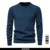 Saee840841fb649f1a824c24d679c5004Z.jpg AIOPESON Mens Crew Neck Cotton Pullover Sweater Casual Business Geometric Knitted Mens Sweaters