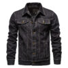 Saeffcf9f6ef44d16a9d3ccd34d4acf500.jpg 2025 Autumn Men Solid Denim Jackets Fashion Motorcycle Vintage Jeans Jackets Hommes Slim Fit Cotton Casual Black Blue Coats
