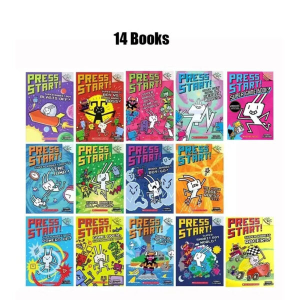 Saf9e9e146d69474289813de5011b0a99d.jpg New 14 Books/set English Press Start!Super Rabbit Boy Reading Edition Scholastic Branches Children Cartoon for Kid Books