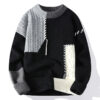 Casual Thickened Knitted Sweater Men's Overhead round Neck Pullover Autumn Winter Design Sense  Handsome Knitted Woolen ...