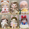 Sb057c8f3e2e44126b40a85d1fc250d9ek.jpg 20cm Cotton Doll Clothes Cute Dress Lolita Vintage Doll Clothes for Plush Doll Idol Dolls For Cotton Stuffed Dolls Accessories