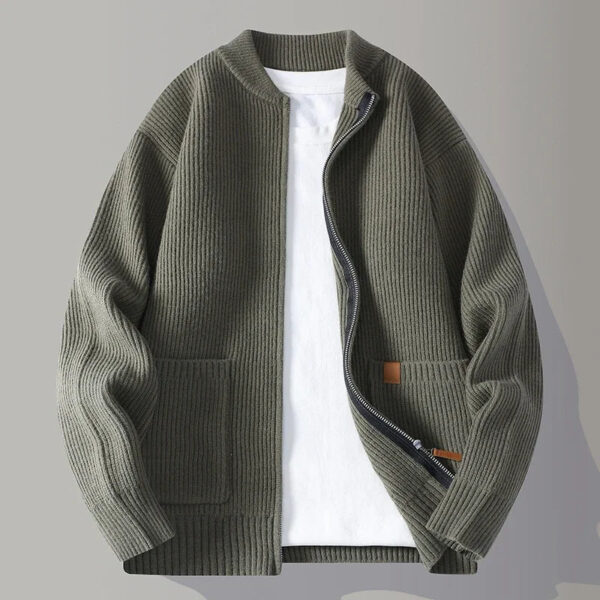 Sb07f3260fe29442cbc8050c5eaf9a7c1S.jpg Autumn Winter Knit Sweatercoat Men Stand Collar Loose Casual Knitted Cardigan Mens