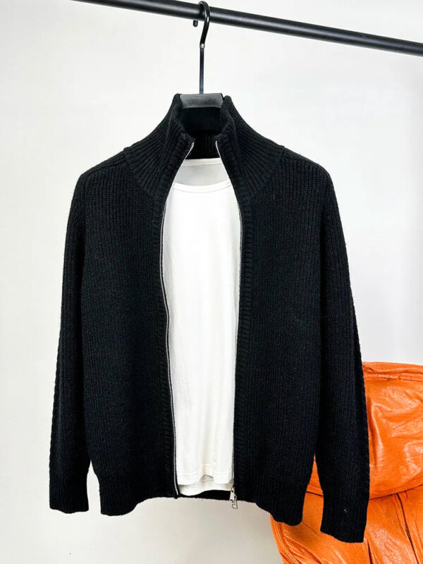 Sb0982e7259d6477dab90c8e81c7aea9dv.jpg Advanced luxury zipper sweater coat men's autumn winter new casual Korean trend solid color cardigan thickened warm knit jacket