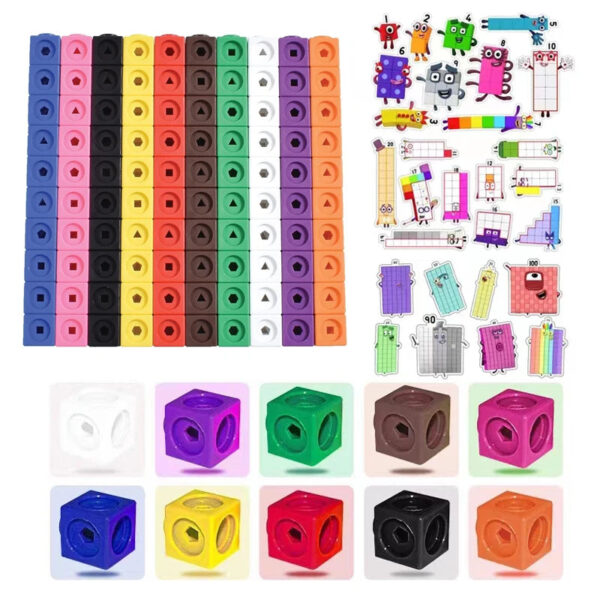Sb184d1149198423bb7e9c5b611f5a7d4Y.jpg 100Pcs Linking Cubes Maths Montessori Educational Toys Classroom Supplies Teaching Kids Learning Items Kinder Spielzeuge