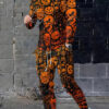 Sb1ae5c2f8d86450f877294a58c2966438.jpg Autumn Men's Sportswear Suit Mens Long-sleeved T-shirt Long Pants Suit Retro Quilted Print Casual Street Tops Two-piece Clothing