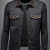 Men's Large Size Dark Flower Jacket Autumn Casual Lapel Slim Fit Handsome Trendy Men's Clothing