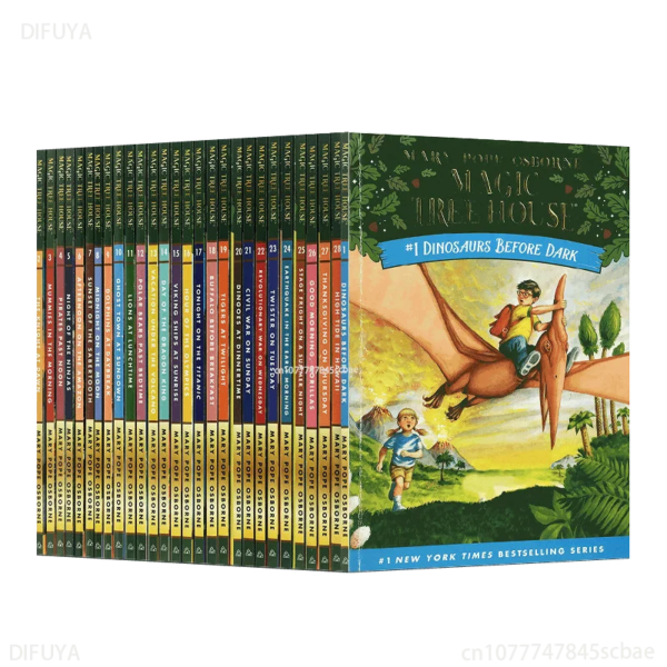 Sb27127624b3f48319d9f6015a7b057a2h.png 1 Set 28 Books MAGIC TREE HOUSE 1-28 English Reading Books Children's English Chapter Bridge Book Extracurricular Reading