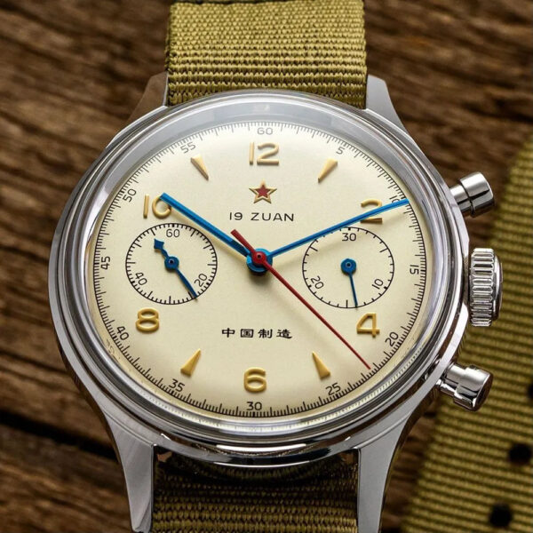 Sb2ee3e8b58144eeda8726dc684598bb5v.jpg RED STAR 38mm Men's 1963 Chronograph Mechanical Watch Pilot with Seagull Movement ST1901 Air Force Aviation Sapphire Goose 40mm
