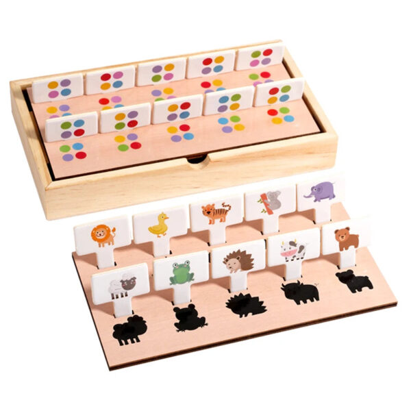 Sb316e7c0021d4c6e98f409ff1522c843N.jpg New Popular Pattern Matching Game Shape Cognitive Toy Educational Toys Wooden Multi functional game box gift Boys and girls