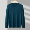 Sb38c27b1f583464f963191019441ca83m.jpg New Sweatwear Men's V Neck Basic Solid Color Sweaters Round Neck Elastic Pullovers Warm Autumn Knitted Oversized Sweater Men