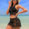 Sb395a28dd7794ff6b4bd6a14dec67bf21.jpg 2PCS Sexy Women Fishnet Cover Ups Hollow Out Bodycon Women's Swimwear See through Tassel Dress without Bikini Beachwear