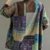 Sb3d041c81f8a47fd89067f8beaddf076E.jpg Women Loose Sweater Ladies Colorful Patchwork V neck Jacket Knitted Outerwear Knit Tops Female Spring Autumn Sweater 2023