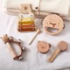 Sb3e36d21c7ae4d2cae6e6ad4c25dd115g.jpg 5pc Set Montessori Toys Baby Music Toys Musical Instrument Wooden Educational Toys Baby 0 3 Years Toys Bear Xylophone toys Gifts