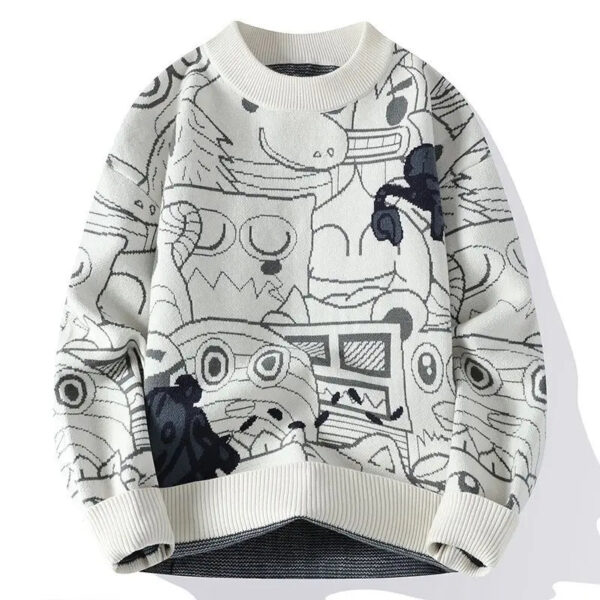 Sb43d35f99ba5470b9db294f8230998548.jpg Autumn and Winter High School Students' Trendy Versatile Thick Bottom Sweater Knitted with Velvet Warm Fashion Men's Sweater
